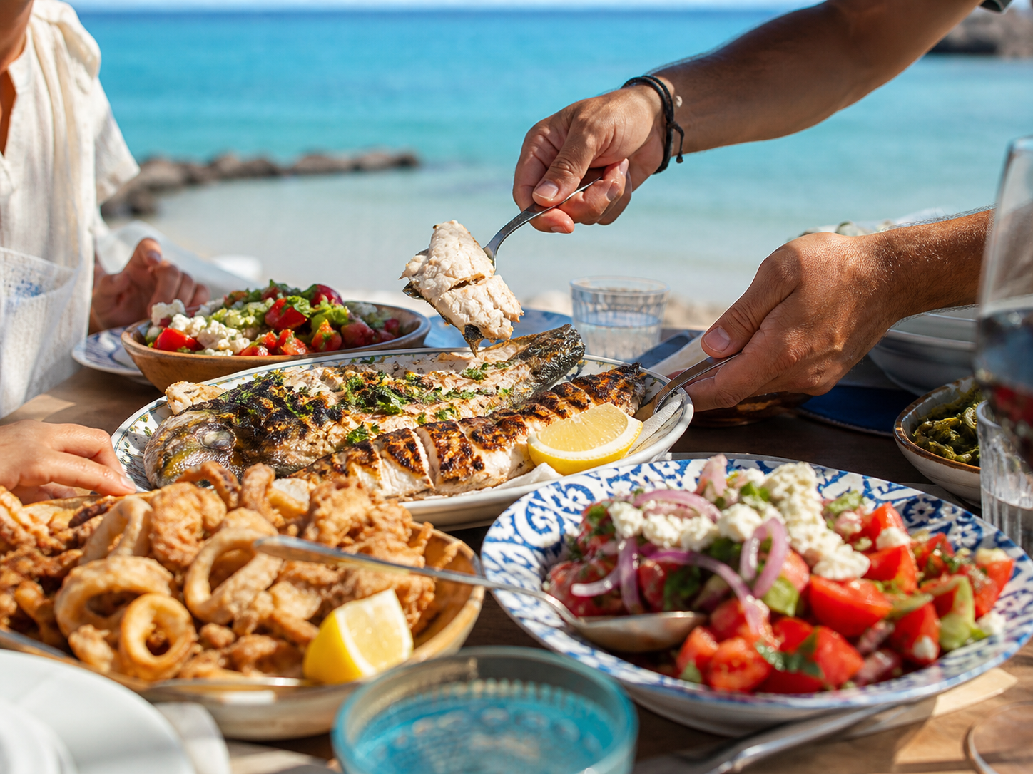 Platos de inspiración marinera sobre una mesa
